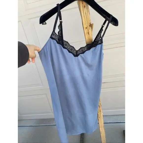 Gillian & Omalley Women’s Blue Black Nightie Camisole Lingerie Medium M - Picture 2 of 7